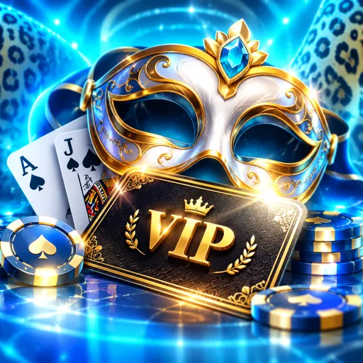 Mesa de blackjack exclusiva para membros VIP, com dealer em estúdio escuro iluminado por luz dourada